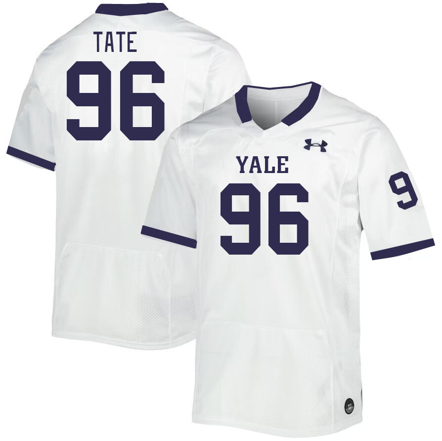 Men-Youth #96 Jaylin Tate Yale Bulldogs 2023 College Football Jerseys Stitched Sale-White
